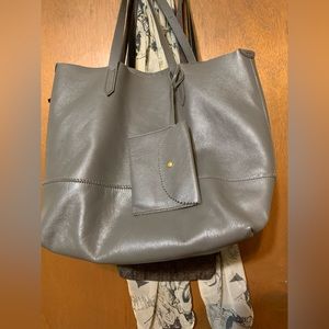 J Crew genuine leather tote VGUC